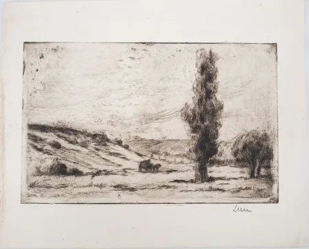 ポイントーセッシュ Luce - Maximilien LUCE - Paysage de campagne Vers 1900 - Gravure originale signée