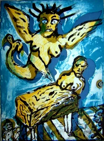 リトグラフ Lucebert - Composition