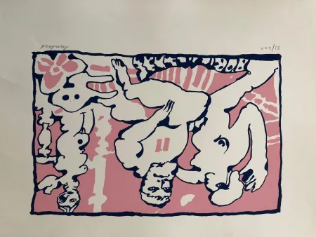 シルクスクリーン Lucebert - Die Olympiker