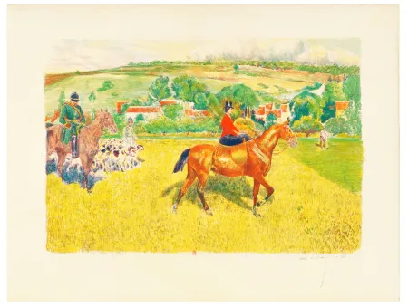 リトグラフ Lunois - Départ pour la Chasse