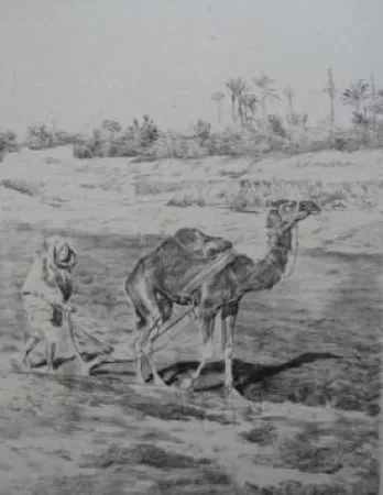 リトグラフ Lunois - Laboureur du Kef