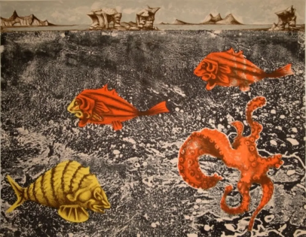 リトグラフ Lurcat - Fruits de mer