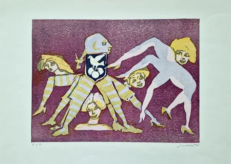 リノリウム彫版 Maccari - Composizione