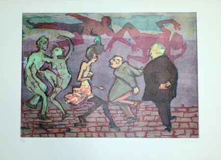 リノリウム彫版 Maccari - Il ballo