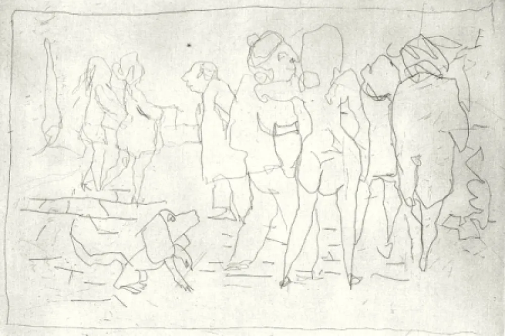 エッチングと　アクチアント Maccari - Nell'orto di Mino Maccari