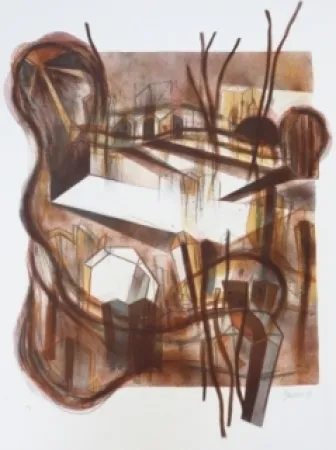 リトグラフ Macotela - Ciudad y sombras