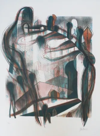 リトグラフ Macotela - Nocturno y sombras