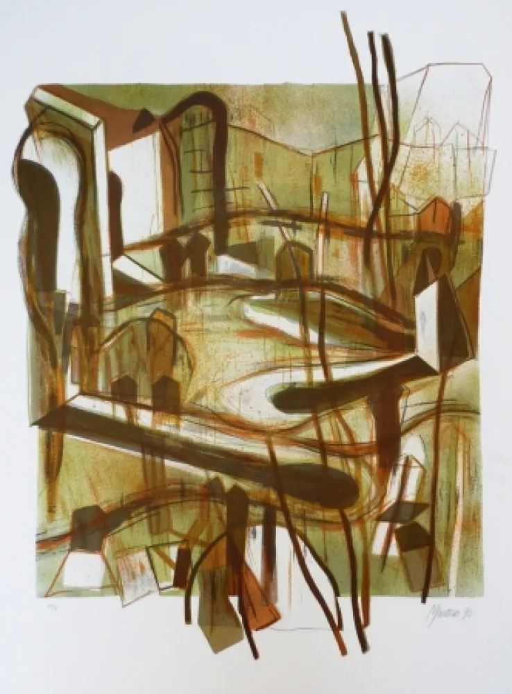 リトグラフ Macotela - Personas y sus sombras