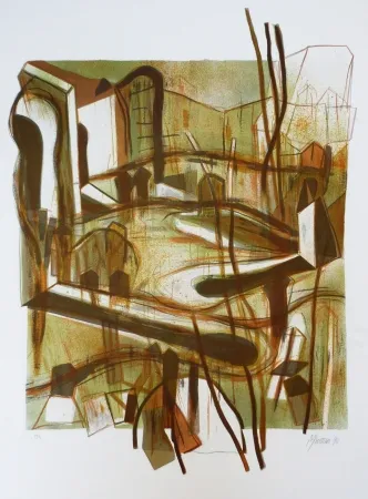 リトグラフ Macotela - Personas y sus sombras