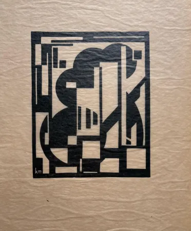 リノリウム彫版 Maes - Untitled (abstract composition)