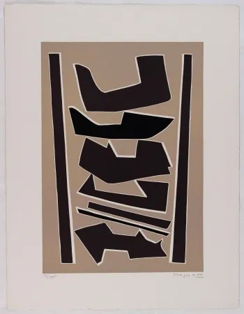 リノリウム彫版 Magnelli - La Ferrage III