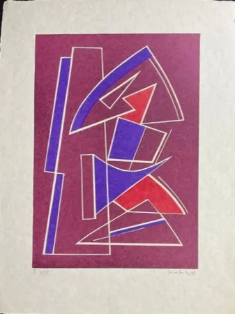 リノリウム彫版 Magnelli - La Magnanerie de La Ferrage IV