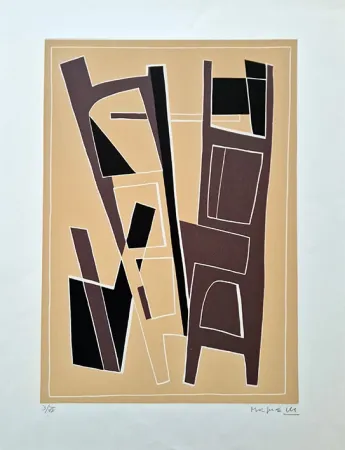 リノリウム彫版 Magnelli - La Magnanerie de La Ferrage VI