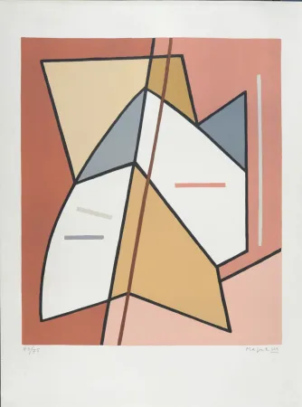 リトグラフ Magnelli - Sans titre F, 1970 - Hand-signed!