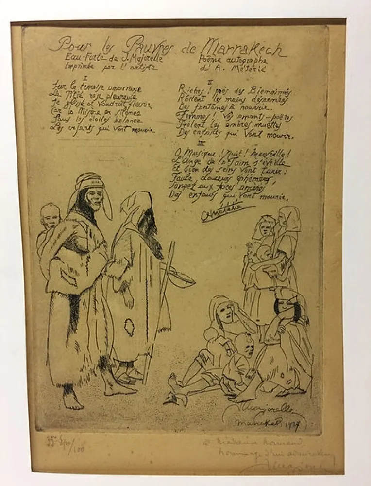 エッチング Majorelle - Pour les pauvres de Marrakech. 