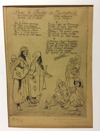 エッチング Majorelle - Pour les pauvres de Marrakech. 
