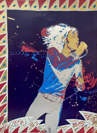 シルクスクリーン Malaval - The Rolling Stones, 1974.