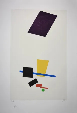 リトグラフ Malevitch - Réalité peinte d'un joueur de football / Painterly Realism of a Football Player - 1915