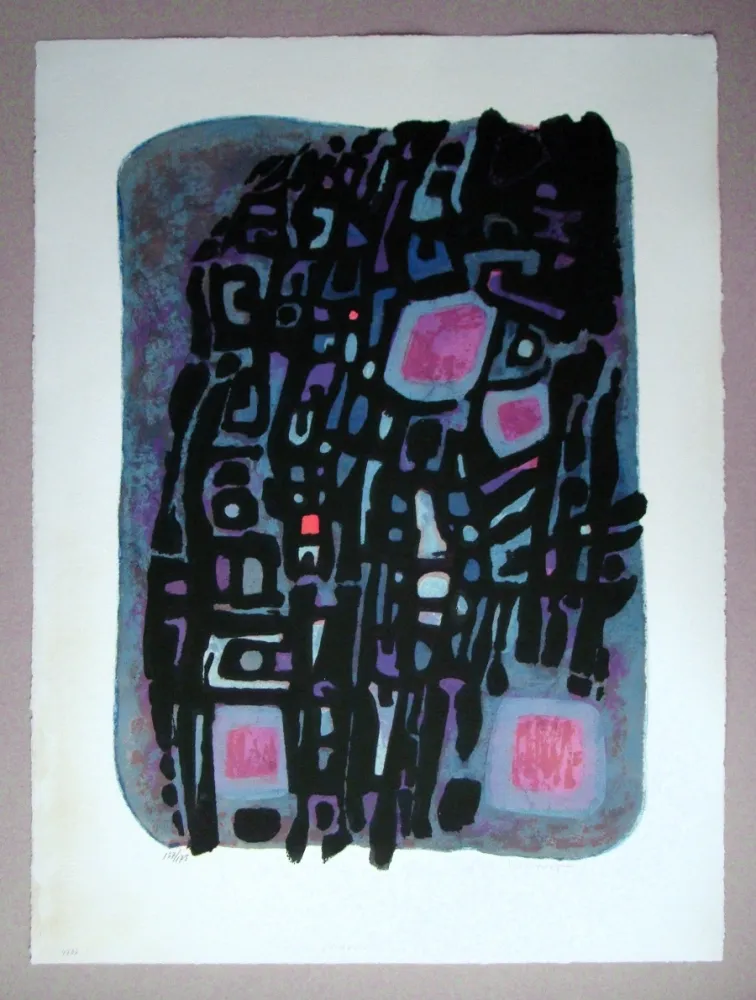 リトグラフ Manessier - Á l'obscur