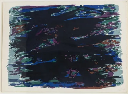 リトグラフ Manessier - Composition abstraite