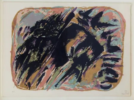 リトグラフ Manessier - Composition abstraite 