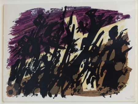 リトグラフ Manessier - Composition abstraite 