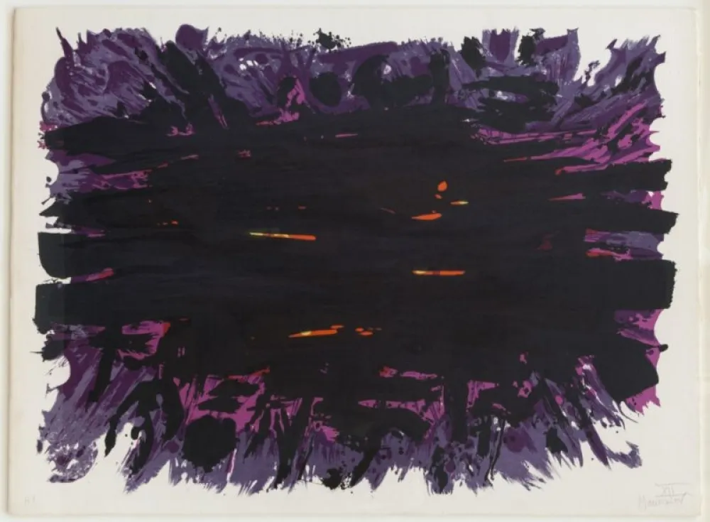 リトグラフ Manessier - Composition abstraite 