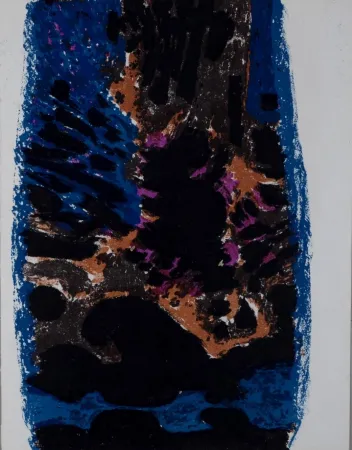 リトグラフ Manessier - Eau souterraine / Tache noire