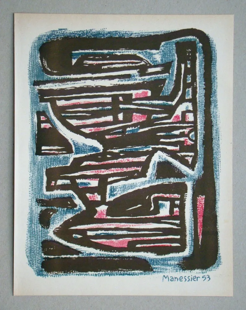 リトグラフ Manessier - Formes et Transparance