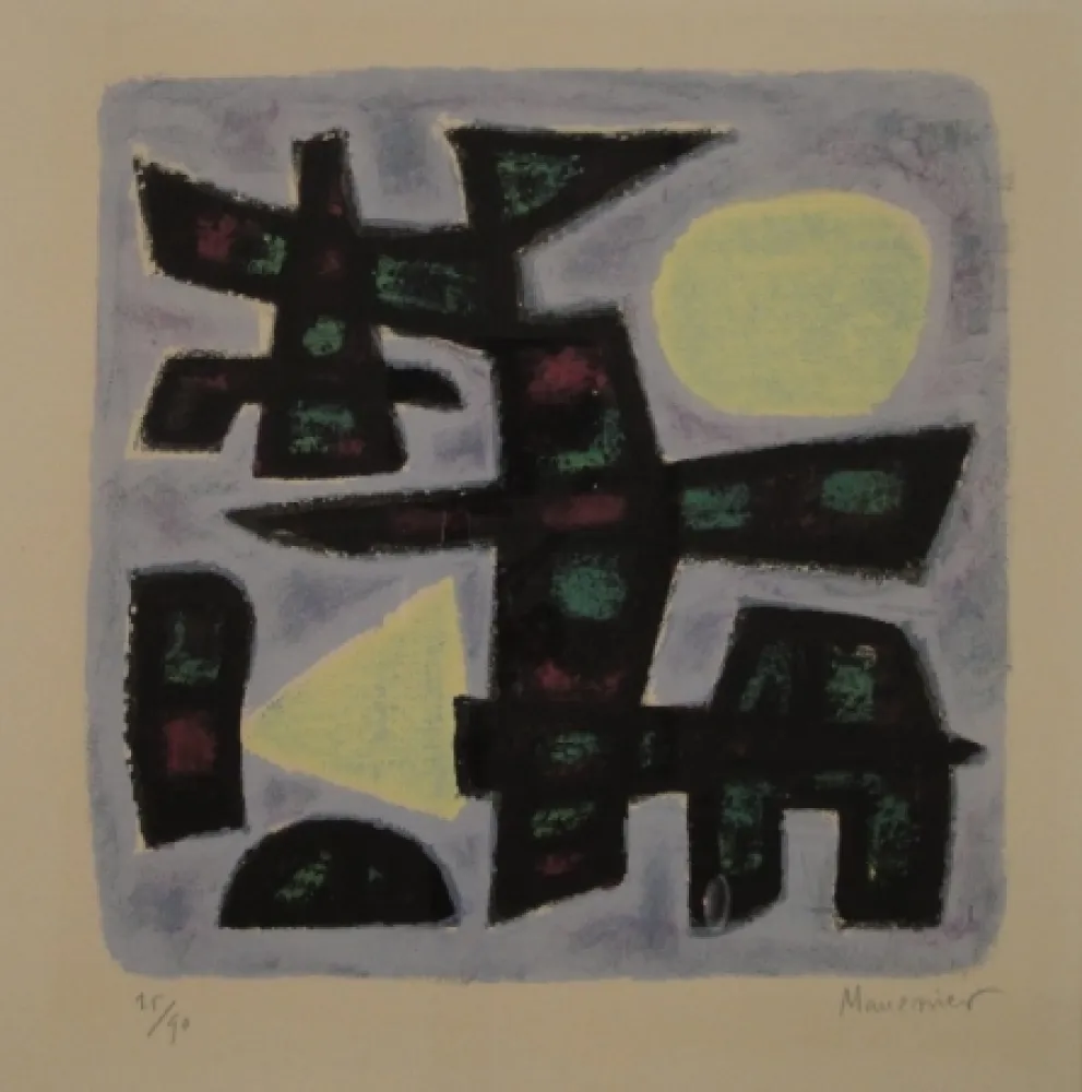 リトグラフ Manessier - Hiver en Holland