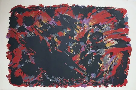 リトグラフ Manessier - Le procès de Burgos II