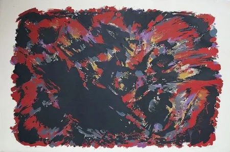 リトグラフ Manessier - Le procès de Burgos II