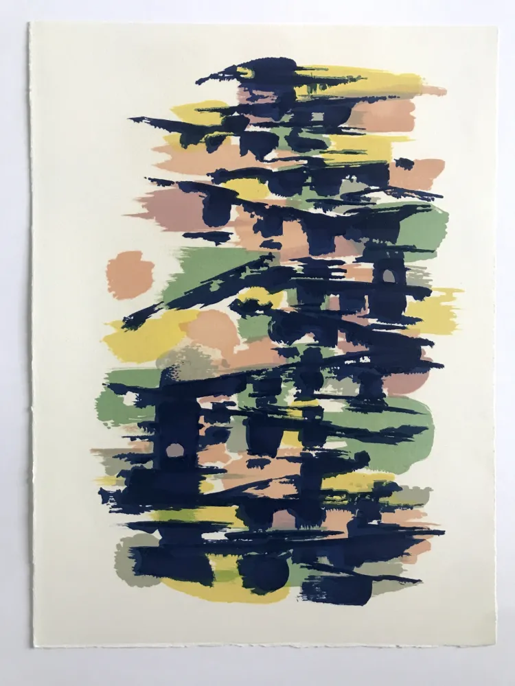 リトグラフ Manessier - L'enfant dans la cité des ombres II : Les Ponts