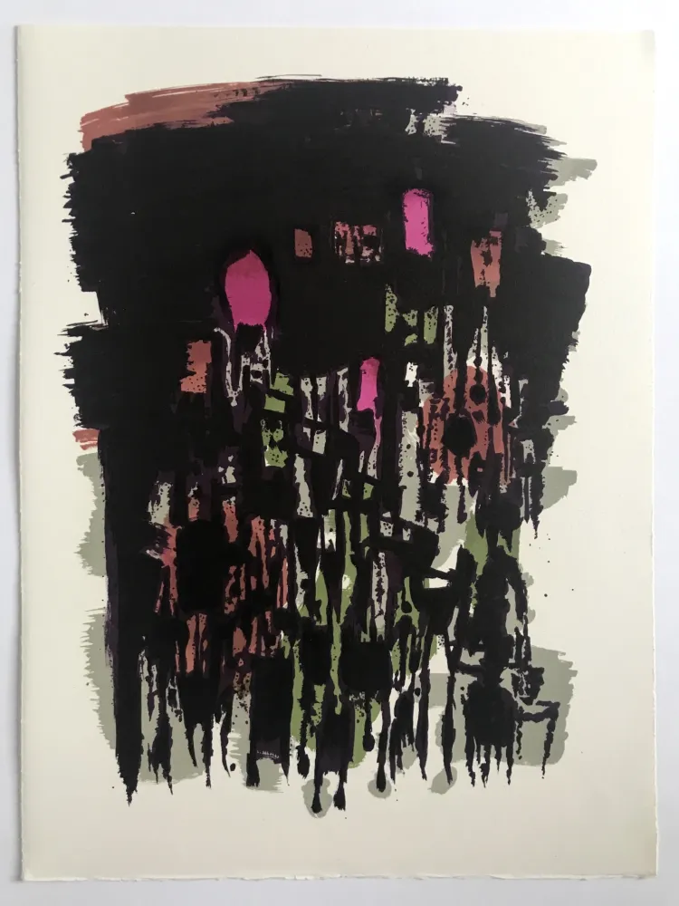 リトグラフ Manessier - L'enfant dans la cité des ombres III : Le Capharnaüm