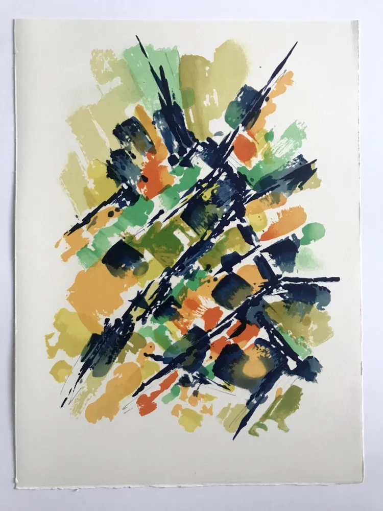 リトグラフ Manessier - L'enfant dans la cité des ombres IV : La Villa Montmorency