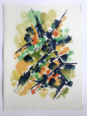 リトグラフ Manessier - L'enfant dans la cité des ombres IV : La Villa Montmorency