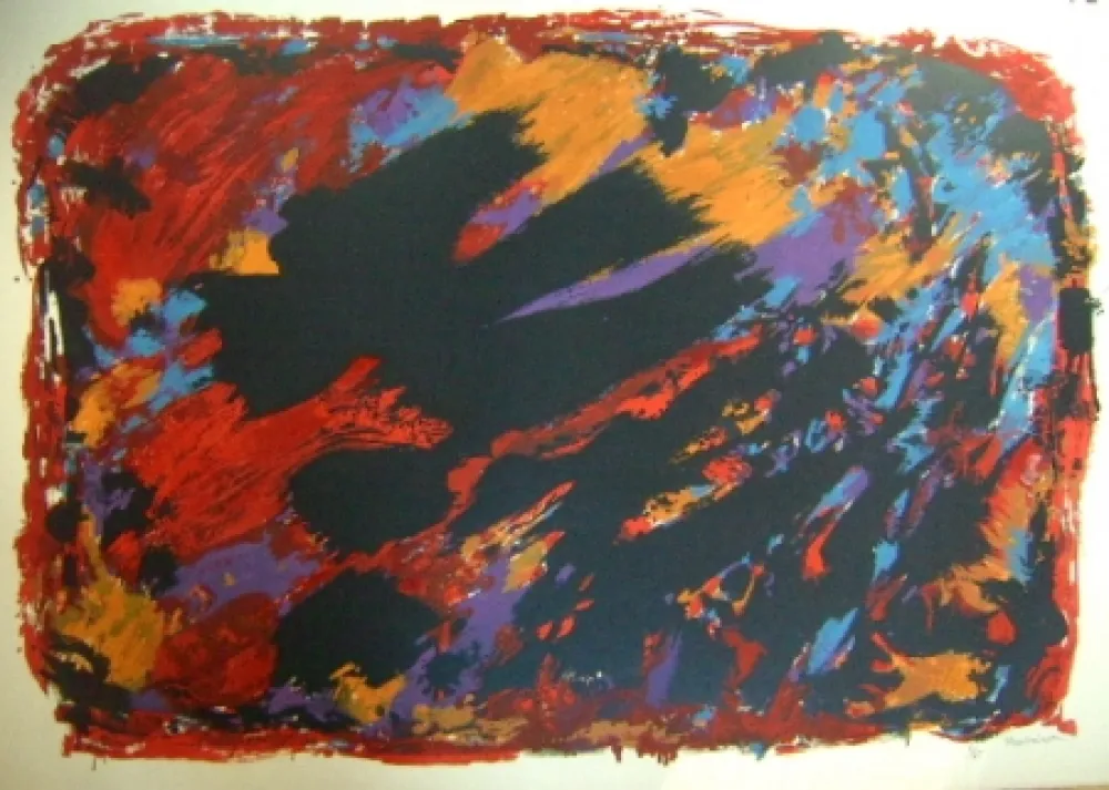 リトグラフ Manessier - Procès de Burgos I