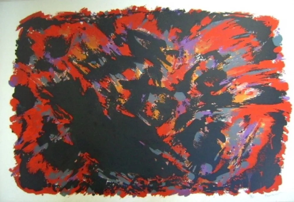 リトグラフ Manessier - Procès de Burgos II