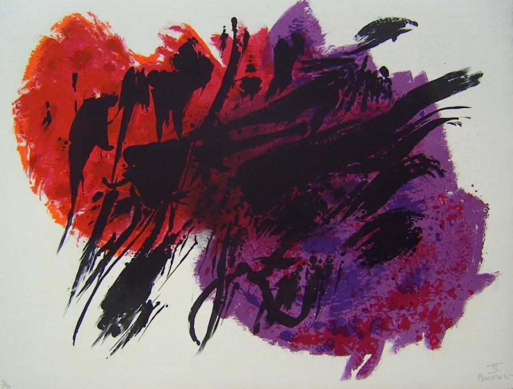 リトグラフ Manessier - Suite de Paques IV, Les Tortures