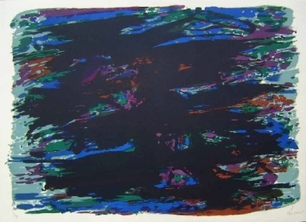 リトグラフ Manessier - Suite de Pâques Le jardin des oliviers