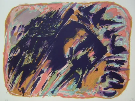 リトグラフ Manessier - Suite de Paques V, Le Chant du coq