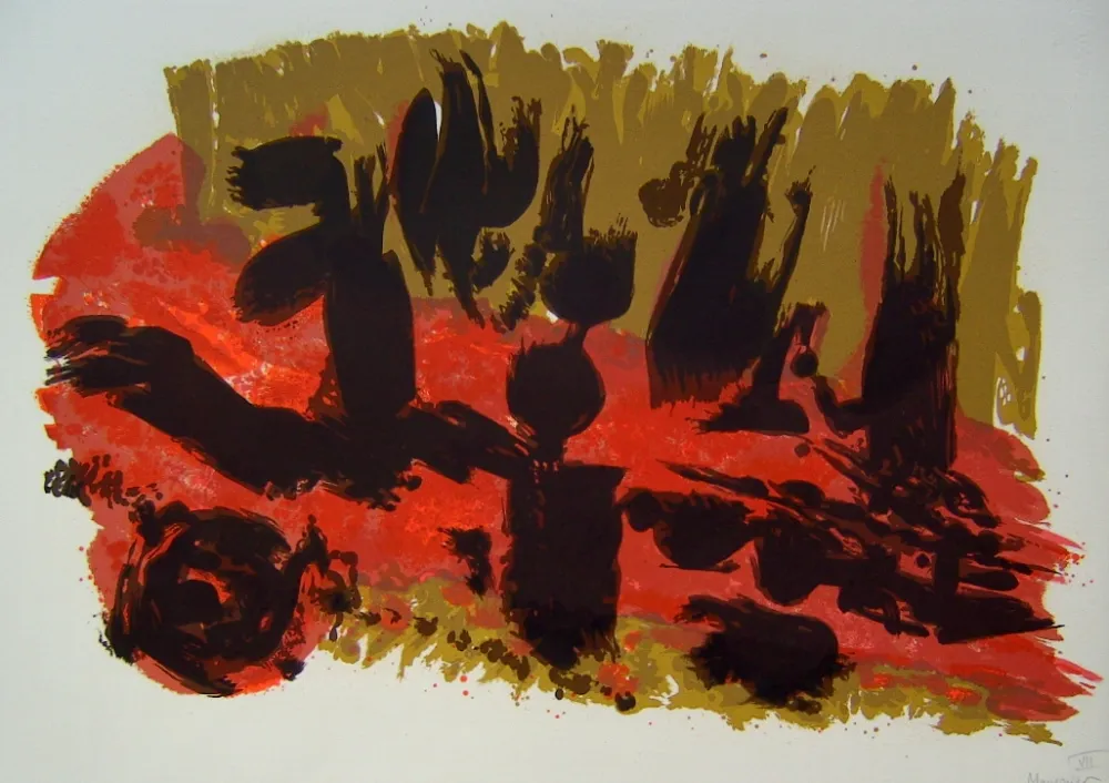 リトグラフ Manessier - Suite de Paques VII, Les Saintes Femmes