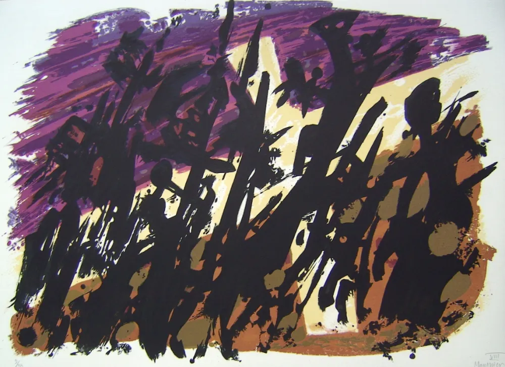 リトグラフ Manessier - Suite de Paques VIII, La Croix blanche