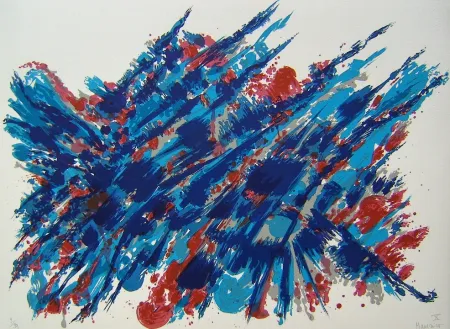 リトグラフ Manessier - Suite de Paques X, Le Sang et l'eau