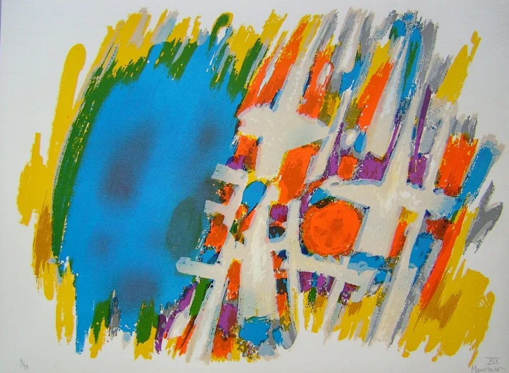 リトグラフ Manessier - Suite de Paques XIV, Le Message de l'ange/Matin de Paques