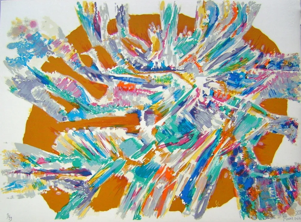 リトグラフ Manessier - Suite de Paques XV, L'Apparitition de Jésus af Marie de Magdala