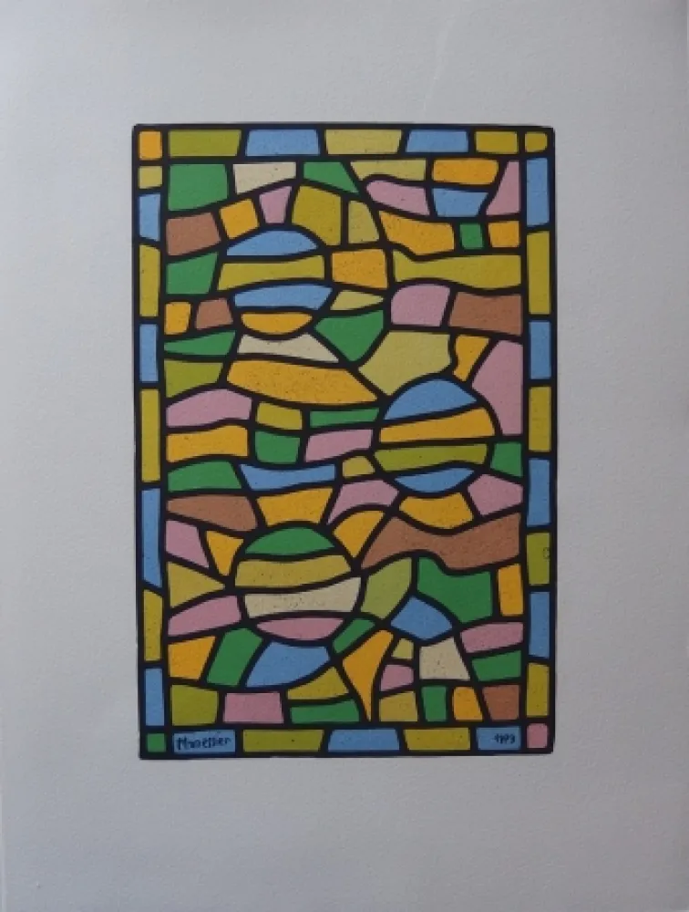 リトグラフ Manessier - Vitrail