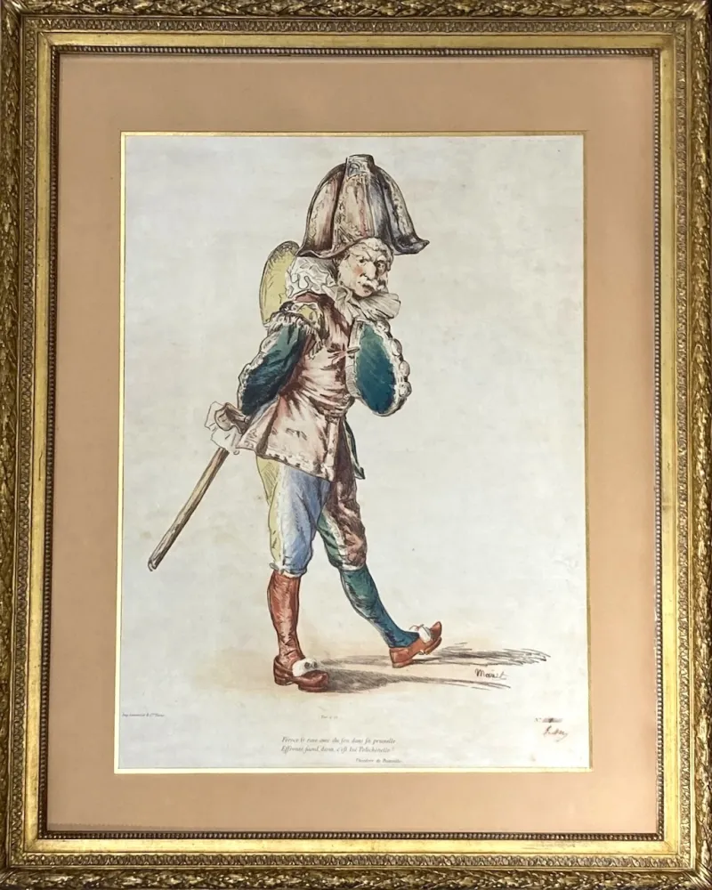 リトグラフ Manet - Polichinelle, 1874. Signée