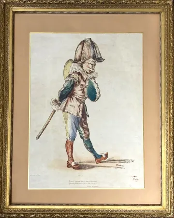 リトグラフ Manet - Polichinelle, 1874. Signée