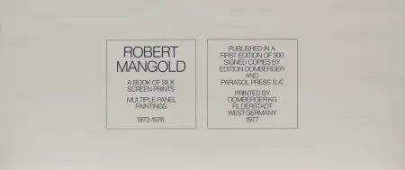 シルクスクリーン Mangold - A book of silkscreen prints
